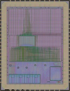 Layout render of Jacaranda-8 8-bit CPU
