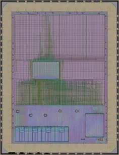 Layout render of OpenFASoC test structures in GF180MCU