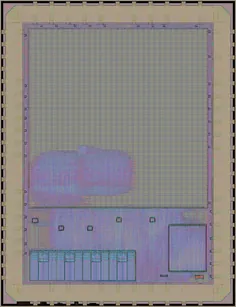 Layout render of Hash accelerator with clock multiplexing