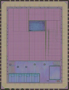 Layout render of OSU 3.3V standard cell test (vlsiffra adder)