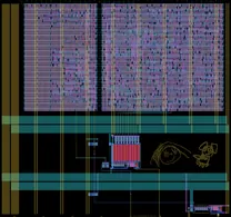 Layout render of algofoogle analog stuff