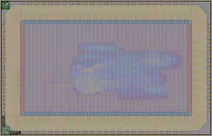 Layout render of raybox-zero wafer.space run 2 half height