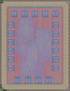 Layout render of KianV: A 32-bit RISC-V Linux SoC taped out on GF180MCU Run 2