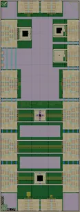 Layout render of RLCM: Test Passives For GF180MCUD